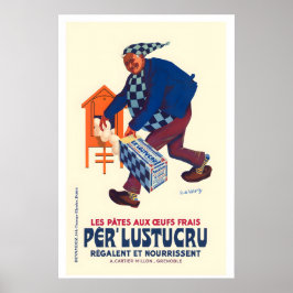 Póster de comida y bebida vintage de pasta fresca