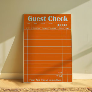 Póster de Comprobante de Invitado Naranja Vintage