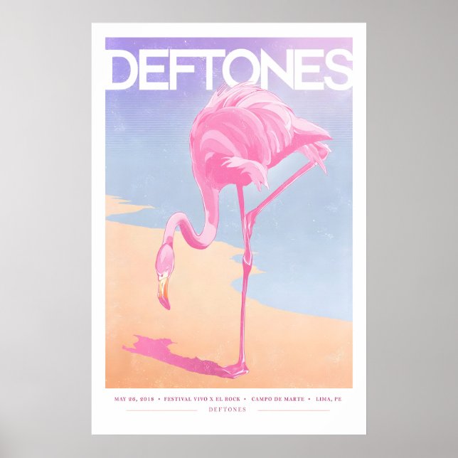 Póster de concierto de Deftones Pink Flamingo Impr (Frente)
