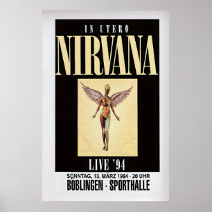 Póster de concierto de Nirvana In Utero 1994 Músi
