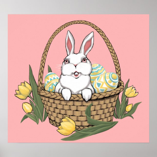 Poster de conejo de Pascua con decoración Fiesta (Frente)