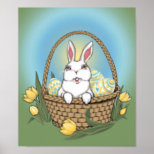 Poster de conejo de Pascua con decoración Fiesta