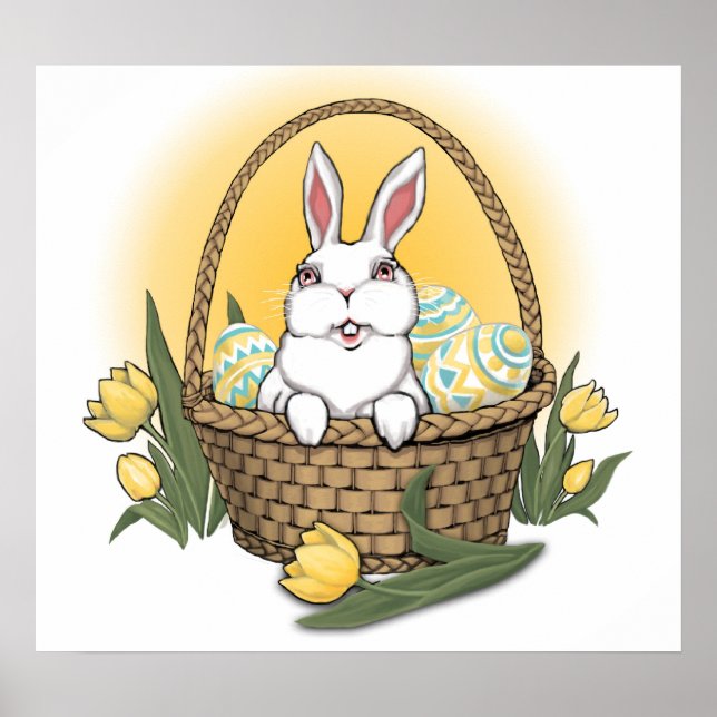 Poster de conejo de Pascua con decoración Fiesta (Frente)