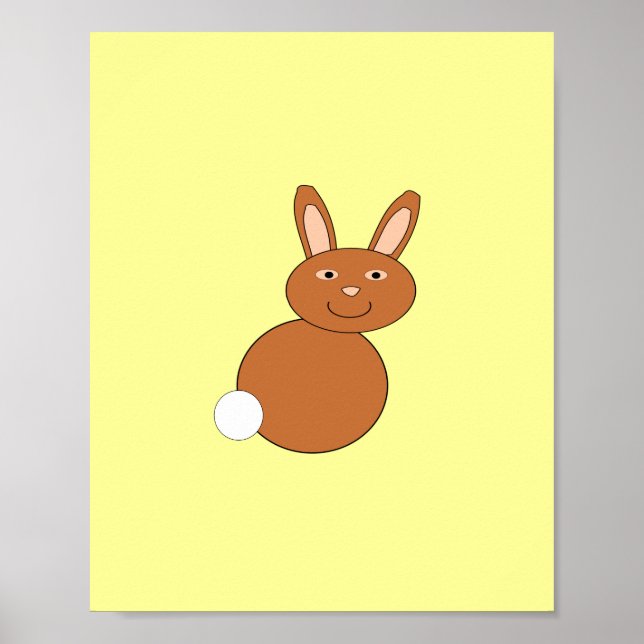 Póster de conejo de Pascua feliz (Frente)