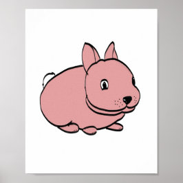 Póster de conejo rosa