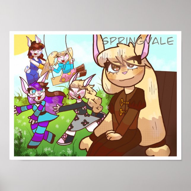 Póster de conejos de Springvale  (Frente)