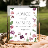Póster de consejos y deseos florales acuarela