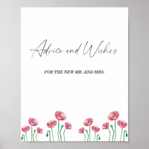 Póster de consejos y deseos florales para recién c