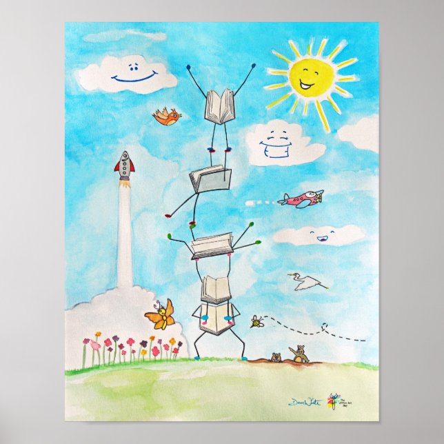 Póster de contabilidad Arte de equilibrio de libro (Frente)