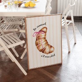 Póster de Coqueta Rosa 'Un Croissant S'il Vous Pla