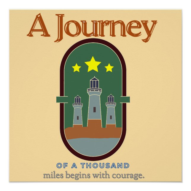 Póster de Coraje de un Viaje de Mil Millas (Anverso)