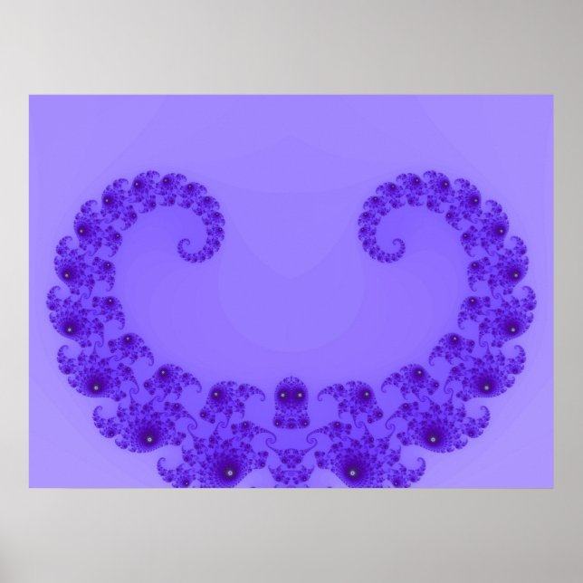 Póster de corazón azul púrpura (Frente)