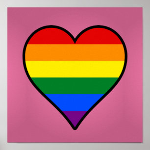 Póster de corazón con orgullo LGBT