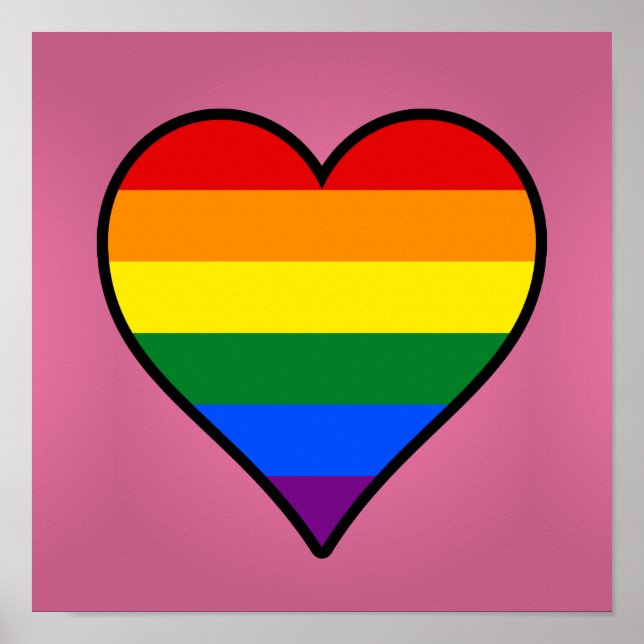 Póster de corazón con orgullo LGBT (Frente)