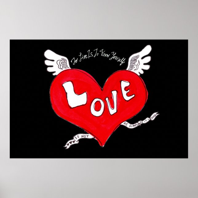 Póster de corazón de amor con tatuaje (Frente)