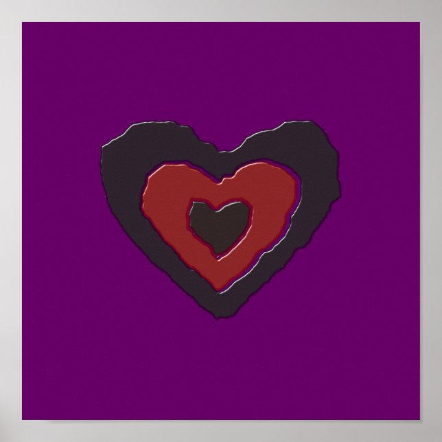 Póster de corazón de amor gótico derretido (Frente)