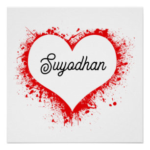 Póster de corazón de amor personalizado