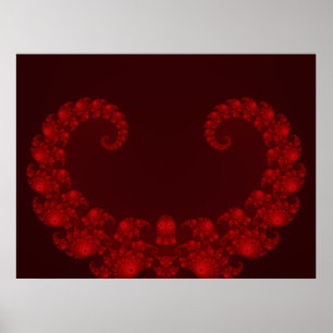 Póster de Corazón Rojo Intenso