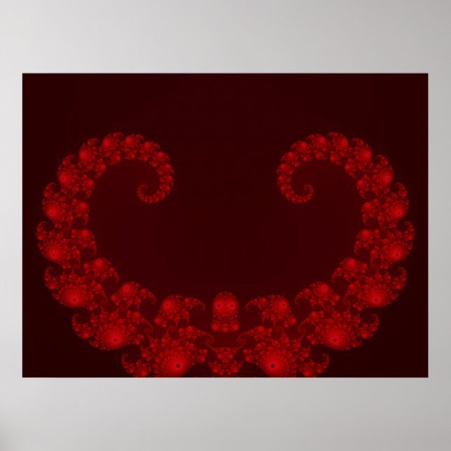 Póster de Corazón Rojo Intenso (Frente)