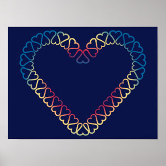 Póster de corazones decorativos