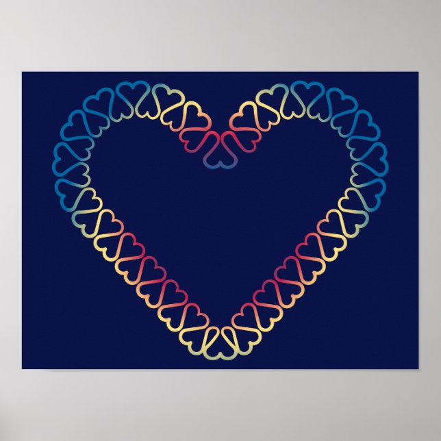 Póster de corazones decorativos (Frente)