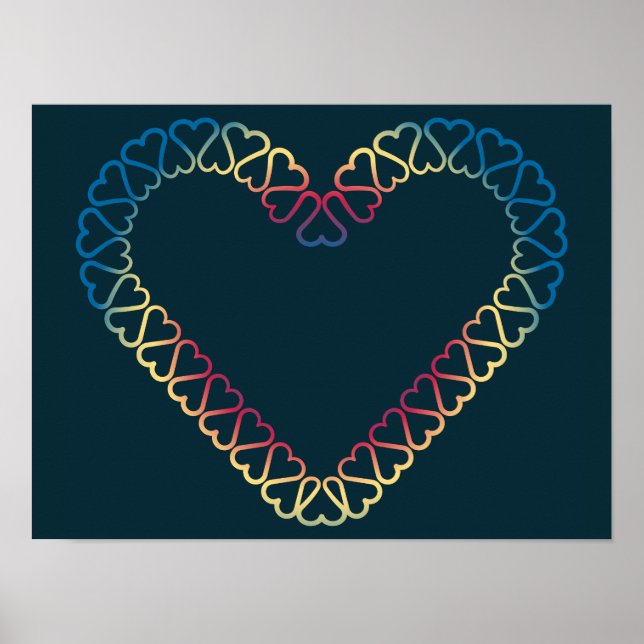 Póster de corazones decorativos (Frente)