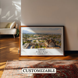 Póster de Corona California, Acuarela, Personaliza