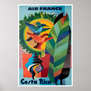Póster de Costa Rica Arte de Viaje de Ave Costarri