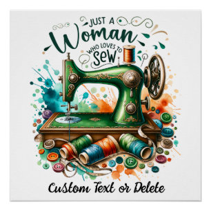 Poster de costura de máquina de coser de vintage