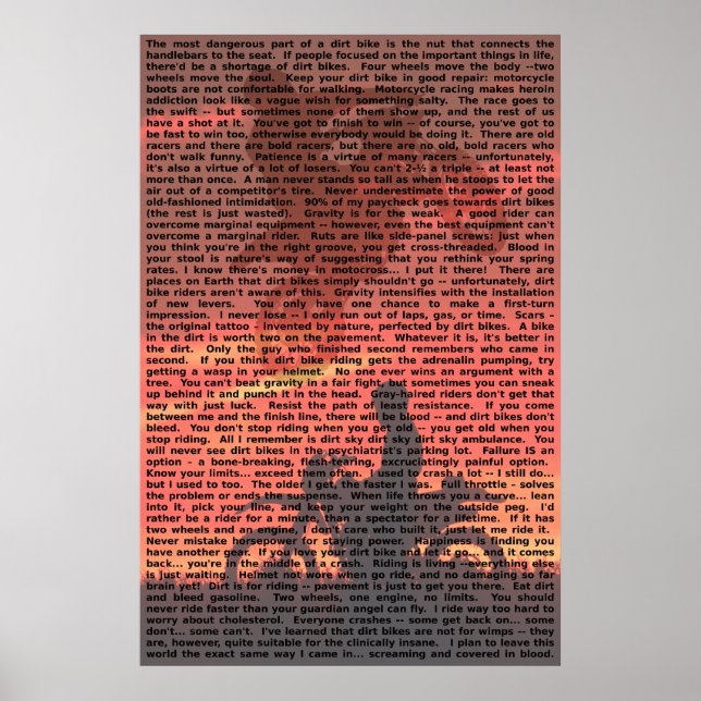 Póster de Cota de Moto de Cross 001 (Frente)