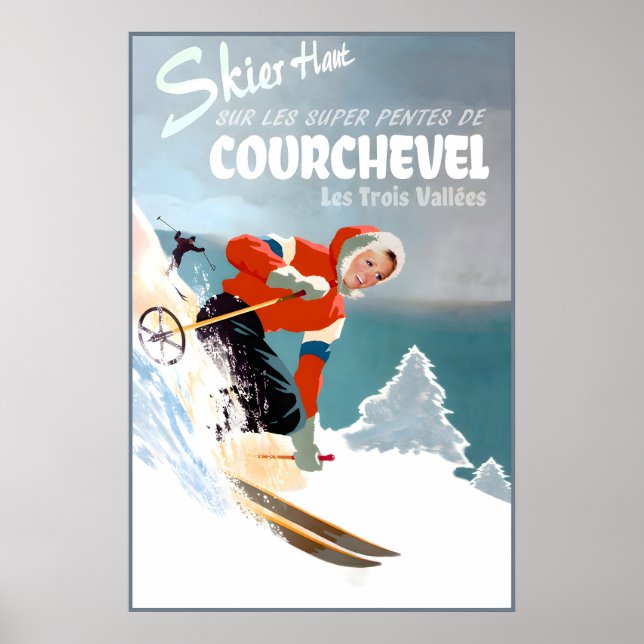Póster de Courcheval Francia Deportes de invierno  (Frente)