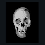 Poster de cráneo - Arte pop negro y blanco, arte f<br><div class="desc">Poster de Skeleton de arte fantasmal - fuerte Punk Metalizado Rock College Arte Retro</div>