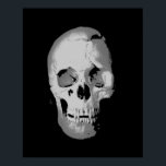 Poster de cráneo - Arte pop negro y blanco, arte f<br><div class="desc">Poster de Skeleton de arte fantasmal - fuerte Punk Metalizado Rock College Arte Retro</div>