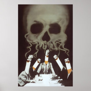 Póster de cráneo contra el tabaquismo, Alemania Or