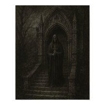 Póster de cráneo gótico y tumba