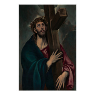 Póster de Cristo cargando la cruz (oscuro)