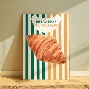 Póster de Croissant Panadería Francesa Arte de Par