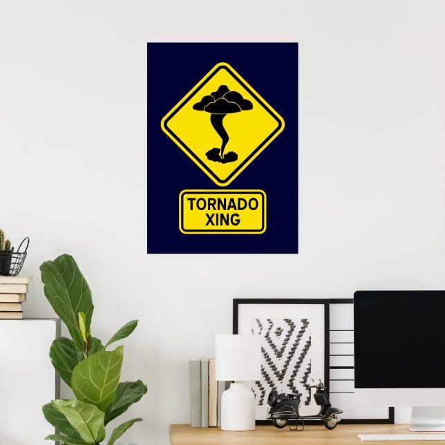 Póster de cruce de tornado (Oficina en casa)