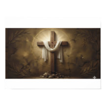Póster de Cruz Cristiana | Pared de Cruz de Madera