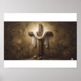 Póster de Cruz Cristiana | Pared de Cruz de Madera