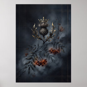 Póster de Cuadrado Oscuro de Serbal y Cardo Escocé
