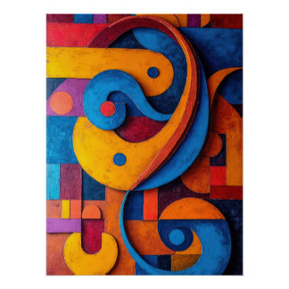 Poster de Cubismo Colorido
