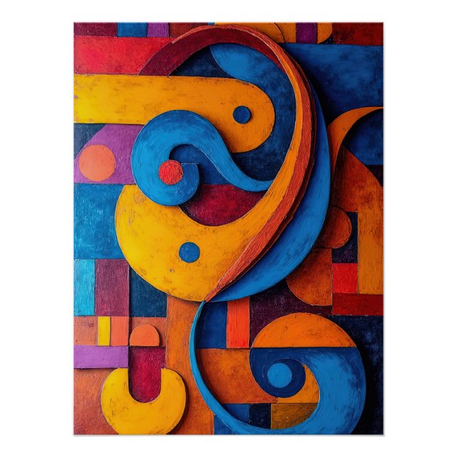 Poster de Cubismo Colorido (Anverso)