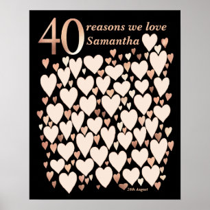 Póster de cumpleaños 40 - 40 razones por las que t