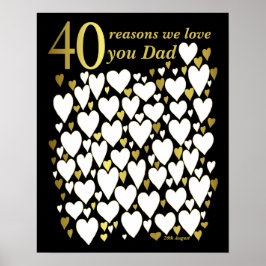 Póster de cumpleaños 40 de Papá - 40 Razones por l