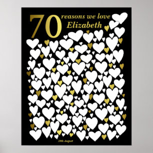 Póster de cumpleaños 70 - Regalo de 70 razones por