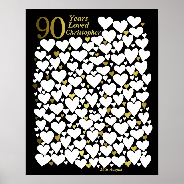 Póster de cumpleaños 90 - 90 años amados (Frente)
