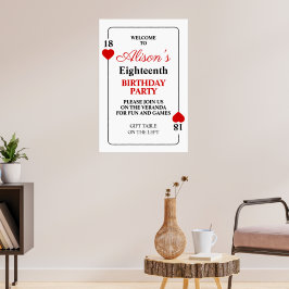 Póster de cumpleaños con tema de casino