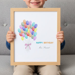 Póster de cumpleaños de agradecimiento a maestros 