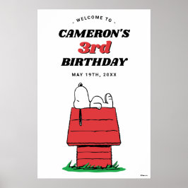 Póster de cumpleaños de la casa de Snoopy